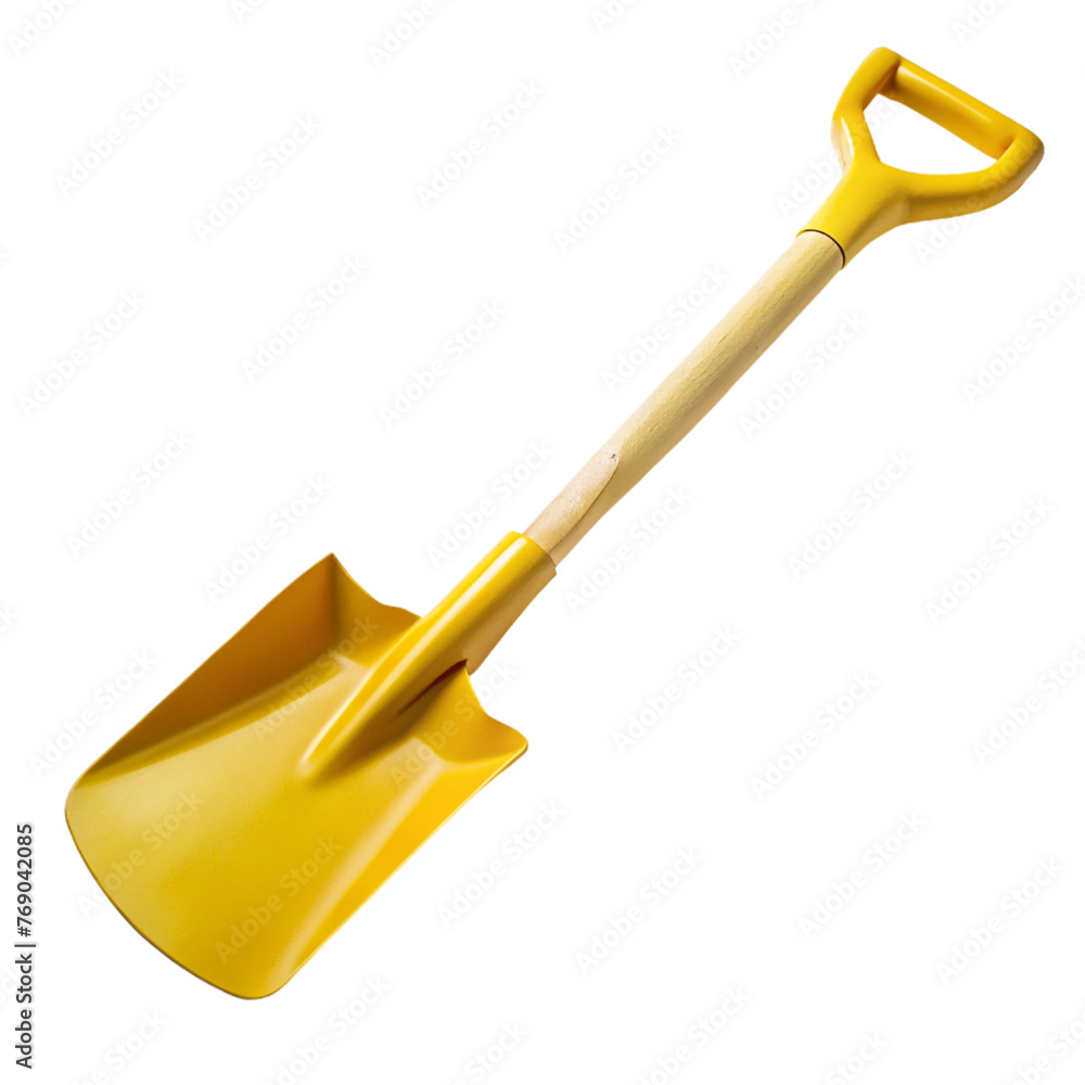 Yellow shovel. Isolated on transparent background. Yellow shovel. Isolated on transparent background.