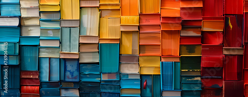 A stack of colorful books © Food gallery