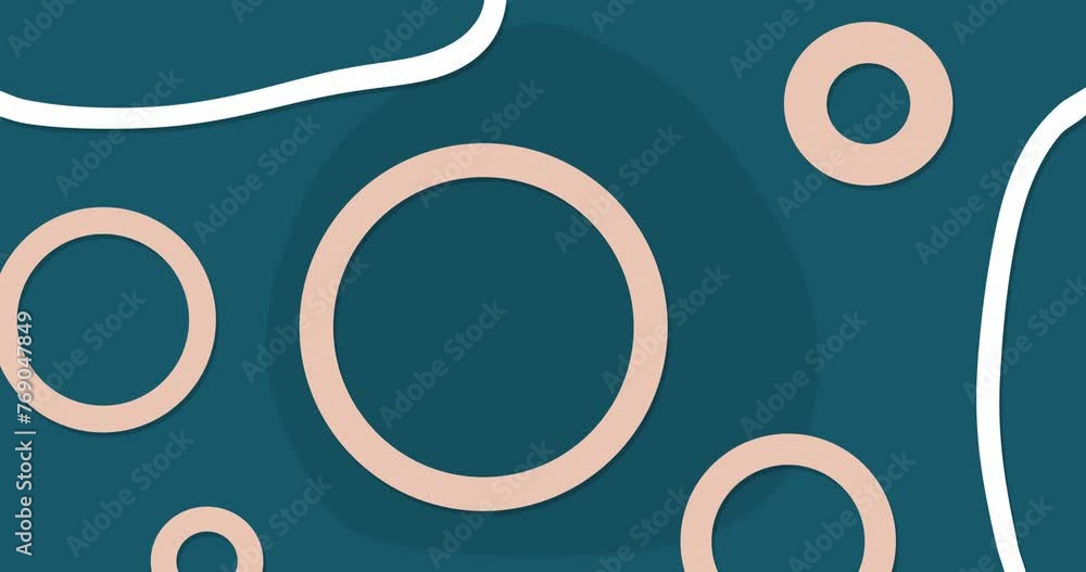 Abstract seamless looped flat circular shape animated background. Blue color background consist of White color circular outline shapes. minimalistic background concept. Abstract seamless looped flat circular shape animated background. Blue color background consist of White color circular outline shapes. minimalistic background concept.