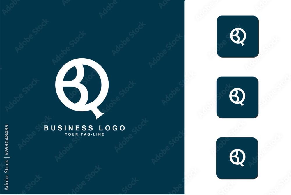 BQ, QB, B, Q, Abstract Letters Logo Monogram BQ, QB, B, Q, Abstract Letters Logo Monogram