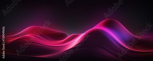 dark background illustration with magenta fluorescent lines, in the style of realistic magenta skies