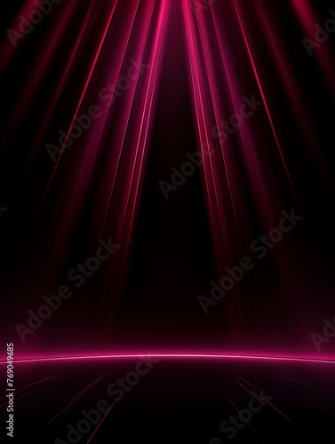 dark background illustration with maroon fluorescent lines, in the style of realistic maroon