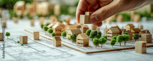 Assembling a Detailed Sustainable Urban Layout with Wooden Structures and Greenery
