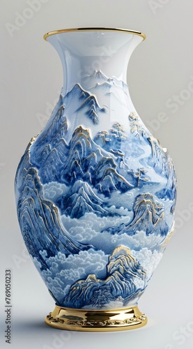 blue glass vase