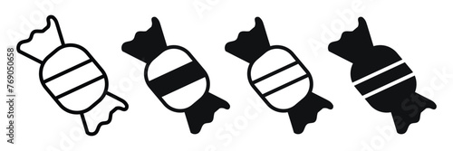 Set of Candy icon symbol. Vector Illustration.