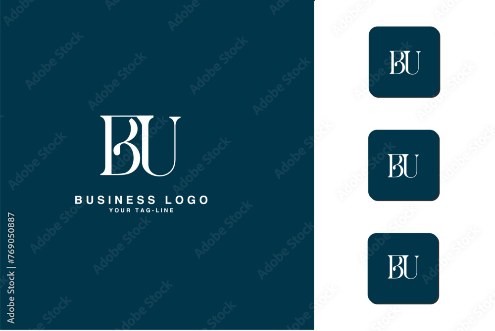 BU, UB, B, U, Abstract Letters Logo Monogram BU, UB, B, U, Abstract Letters Logo Monogram