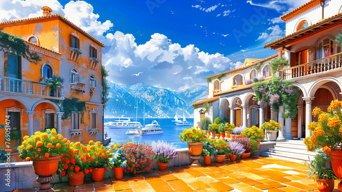 Idyllic Italian Village by the Lake, Colorful Houses and Tranquil Waters, Limone sul Gardas Charm