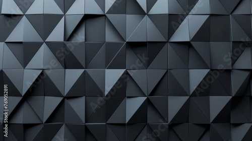 Abstract Geometric Triangular Pattern in Shades of Dark Gray 