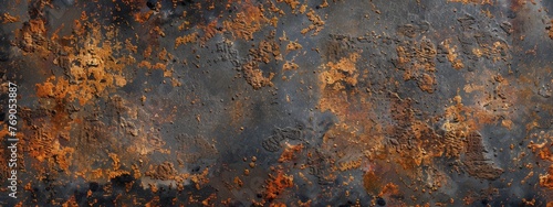 Rusty Metal Texture with Weathered Orange and Brown Patina 