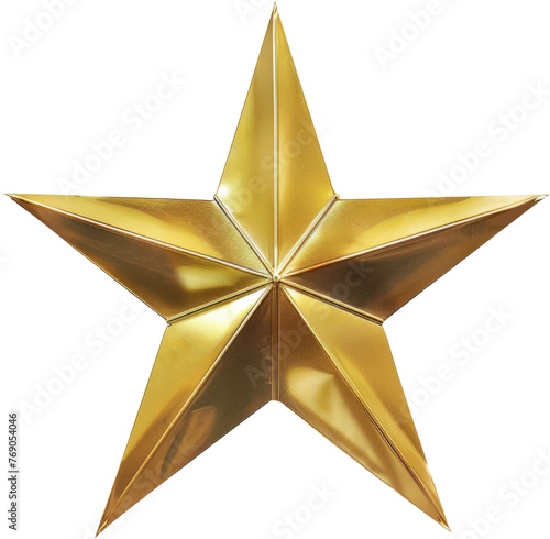 Shiny golden star  cut out transparent