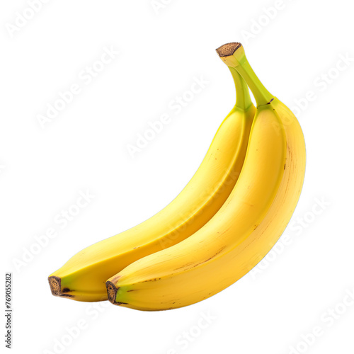 Banana isolated on transparent png background. Generative ai