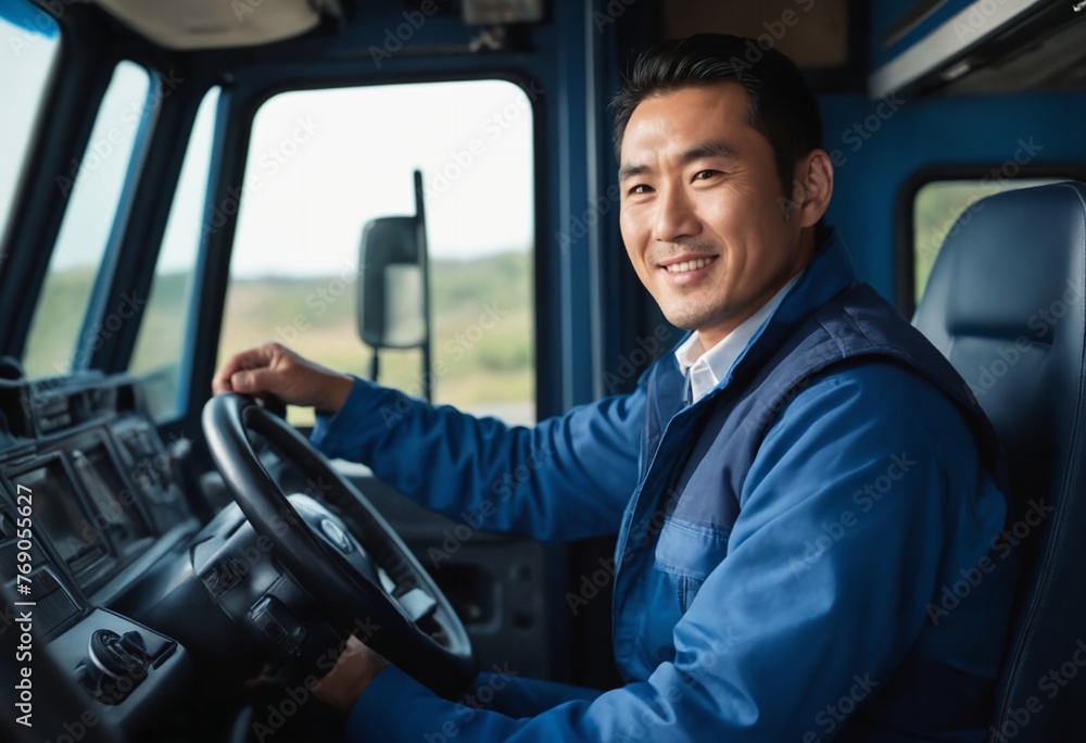 Content Japanese Trucker: Relaxing in Cabin. Happy Trucker's Haven: Japan Driver's Cabin Content Japanese Trucker: Relaxing in Cabin. Happy Trucker's Haven: Japan Driver's Cabin