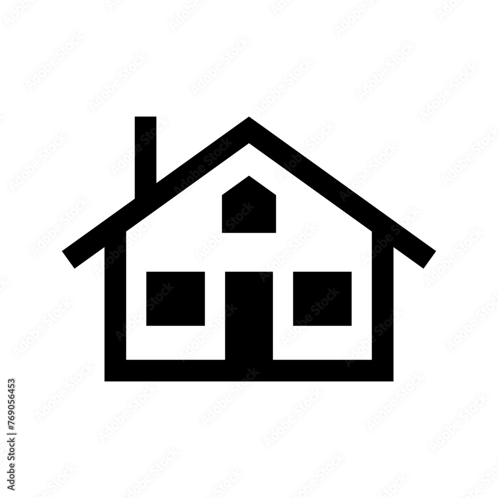 House icon. Black silhouette. Front view. Vector simple flat graphic illustration. Isolated object on a white background. Isolate. House icon. Black silhouette. Front view. Vector simple flat graphic illustration. Isolated object on a white background. Isolate.