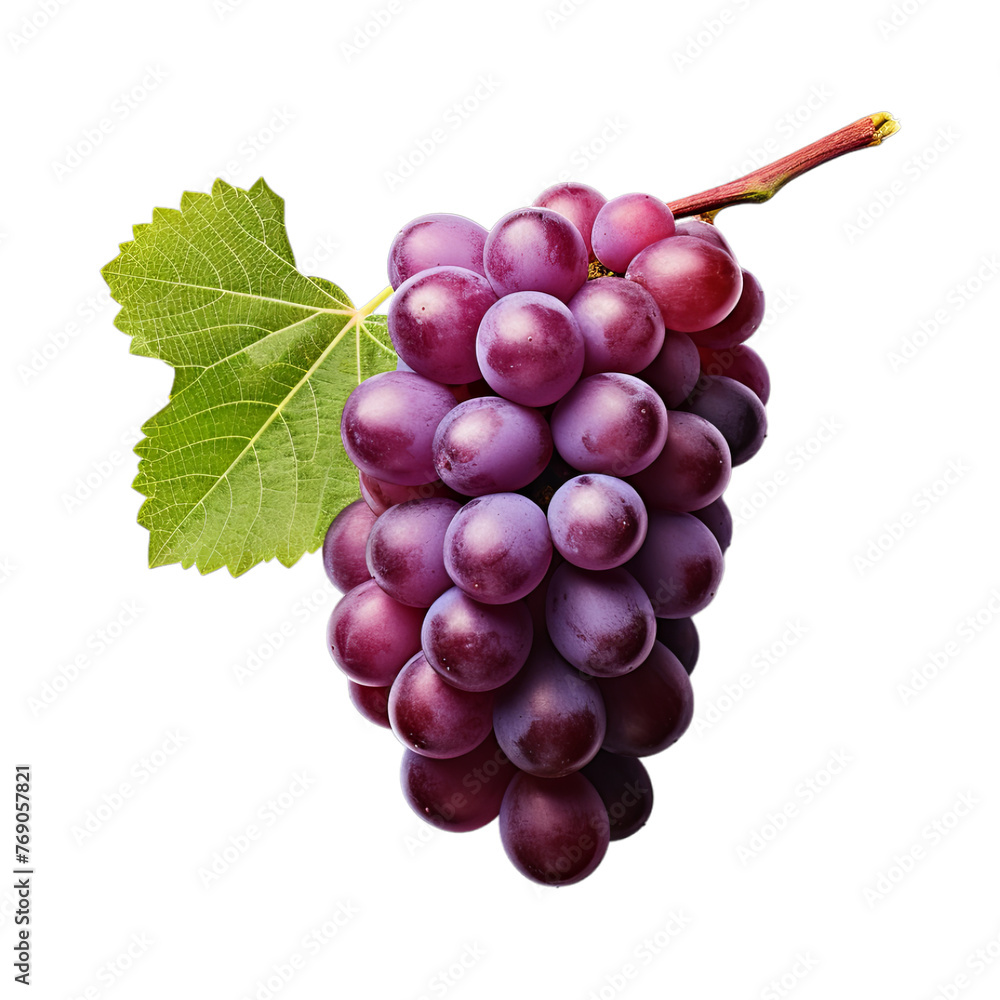 Fototapeta premium Grape isolated on transparent png background. Generative ai