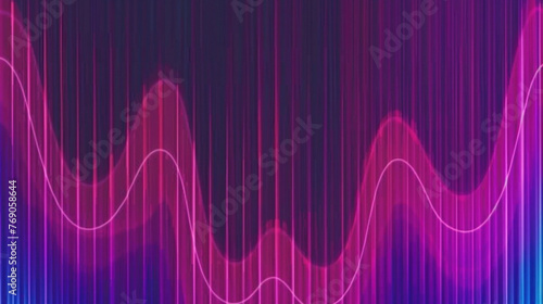 Abstract pattern of Purple and Blue light waves on dark background, desktop background, poster