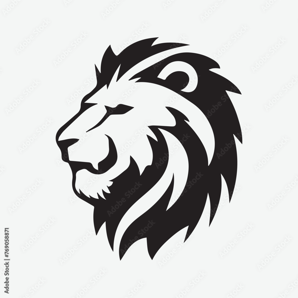 Lion head logo icon, lion face vector Illustration, on a white isolated background