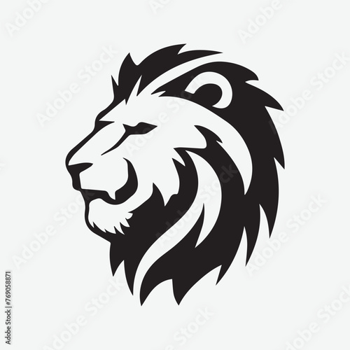 Lion head logo icon  lion face vector Illustration  on a white isolated background