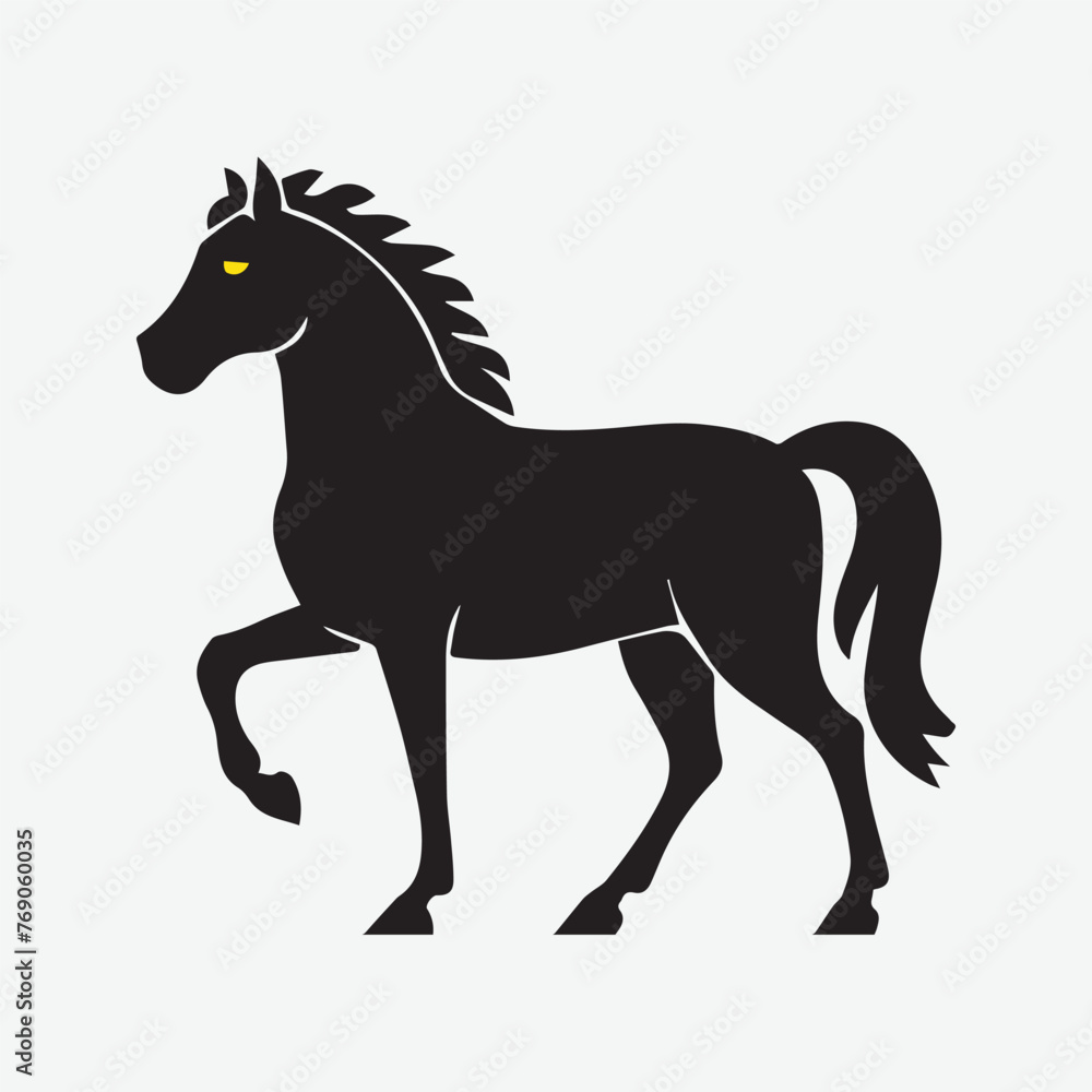 Fototapeta premium Running Walking Standing horse black silhouette Vector illustration