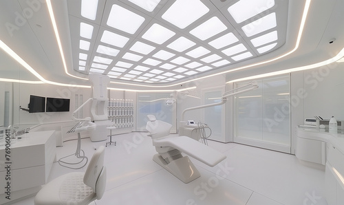 Minimalistic Interior of a Futuristic Clinic