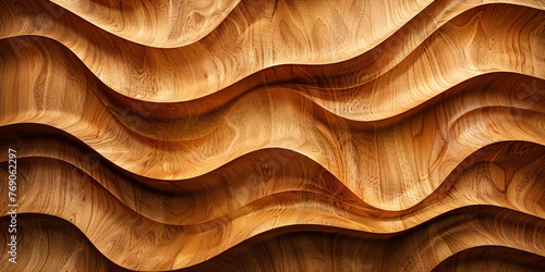 Elegant Wooden Waves - Natural Brown Wood Grain Texture Detail
