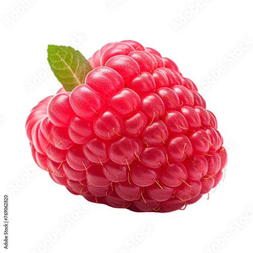 Raspberry isolated on transparent png background. Generative ai