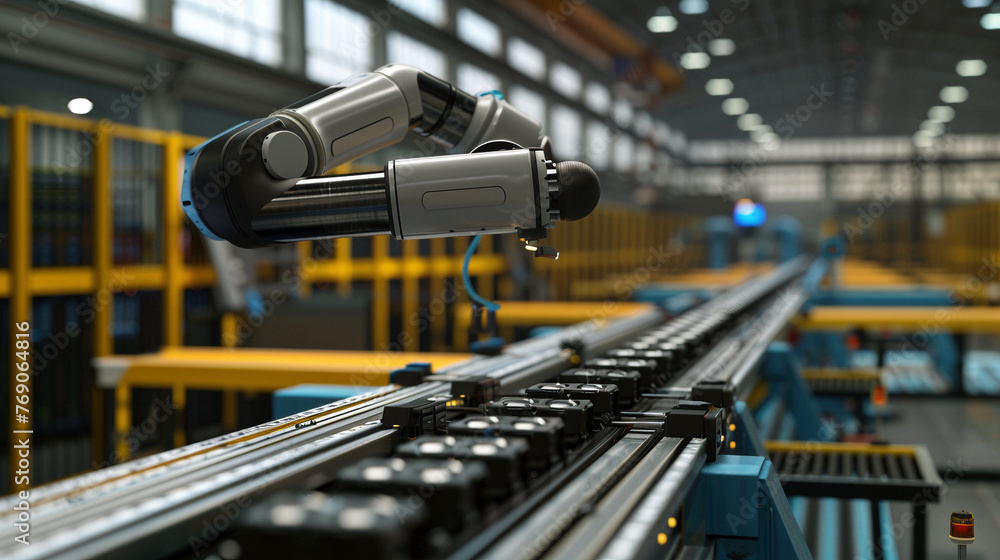 Precision Robotics: Robotic Arm on Factory Assembly Line Precision Robotics: Robotic Arm on Factory Assembly Line