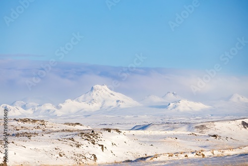 scenic view of the icelandic landscape in winter