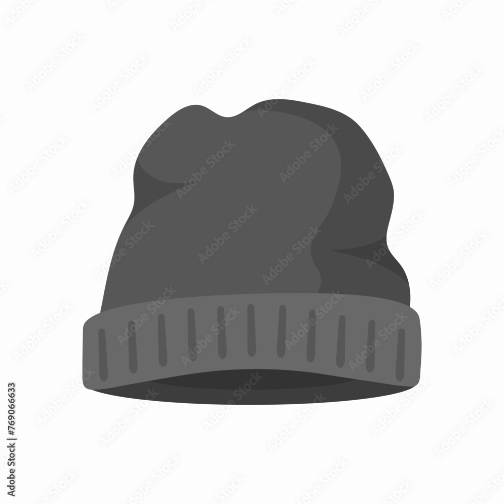 Collection of winter or autumn hats in flat style. Knitted hat, caps for girls and boys in cold weather isolated on white background. Web page design element icon. Vector illustration Collection of winter or autumn hats in flat style. Knitted hat, caps for girls and boys in cold weather isolated on white background. Web page design element icon. Vector illustration