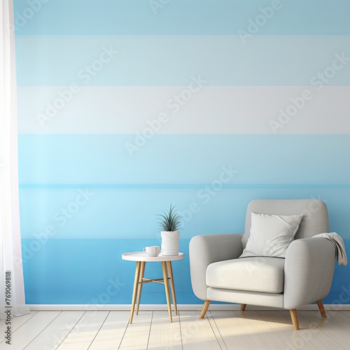 Simple large vertical strip azure gradient  front wallpaper background pattern  with copy space and space for text or design photo