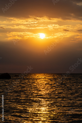 Golden sunset over the sea