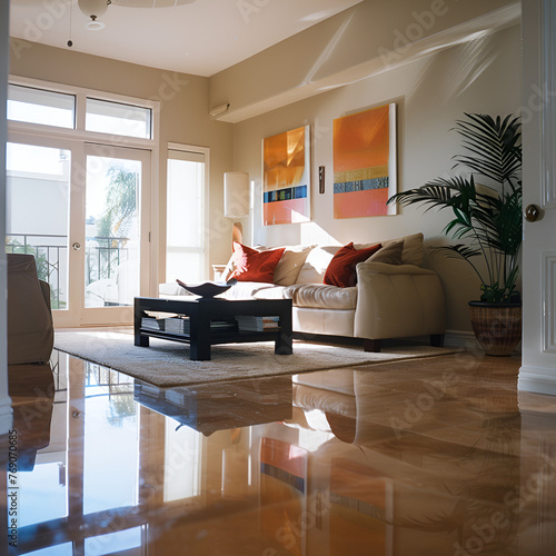 modern living room with furniture