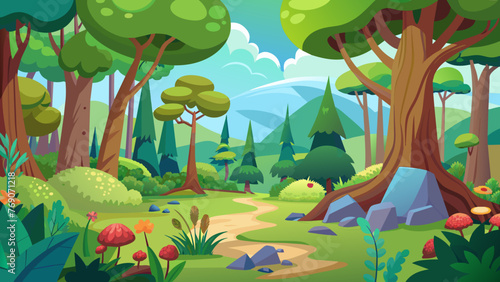 cartoon-forest-vector-illustration