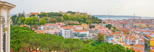 View of the colorful city of Lisbon in Portugal, March, 2024