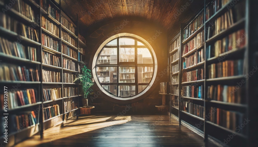 Library Nucleus: Round Bookshelf Fostering Intellectual Exploration