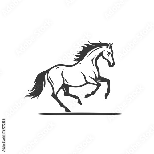 Horse logo design, modern and flat. Vector Illustration