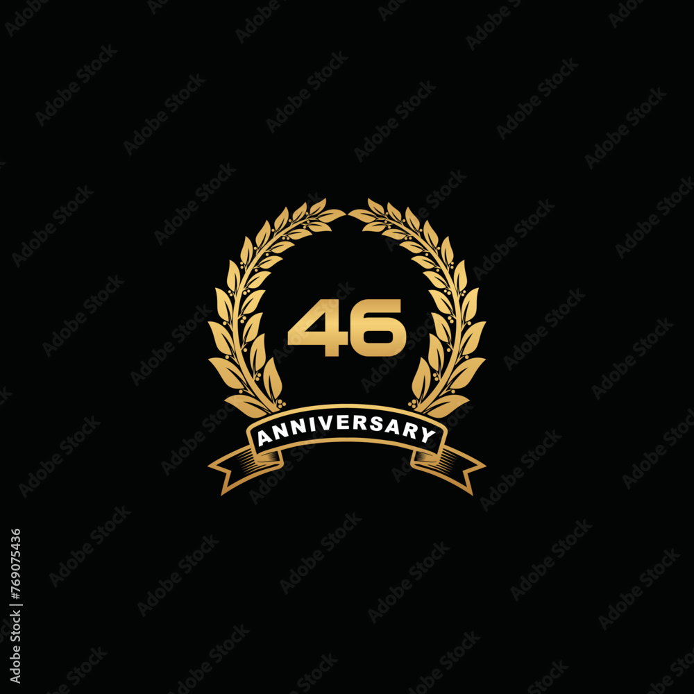 Fototapeta premium 46th golden anniversary logo on black background