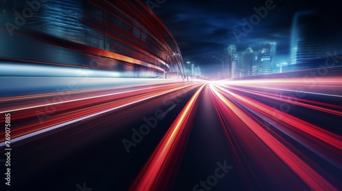 Abstract Light Background: City Road Light Night