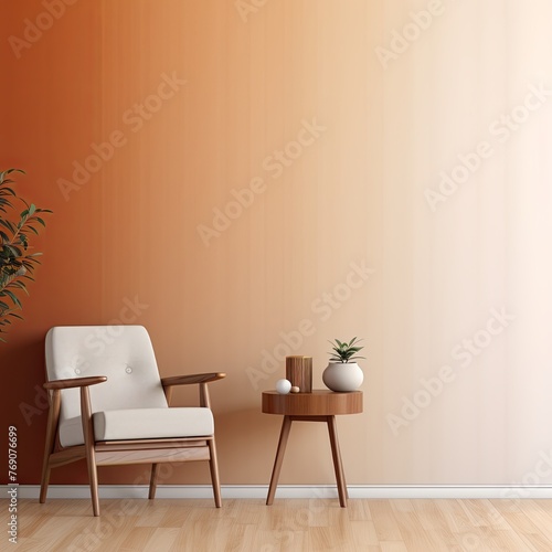 Simple large vertical strip tan gradient, front wallpaper background pattern, with copy space and space for text or design photo © Celina