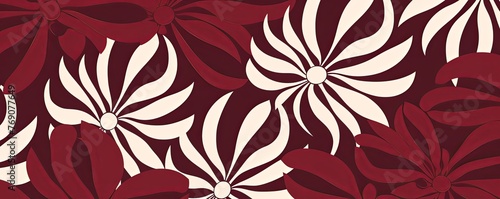 simple maroon flower pattern  lino cut  hand drawn  fine art  line art  repetitive  flat vector art copy space blank photo background