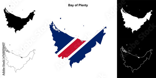 Bay of Plenty blank outline map set