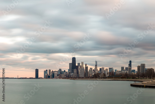 Beautiful Chicago city skyline panoramic during the day © Nabil