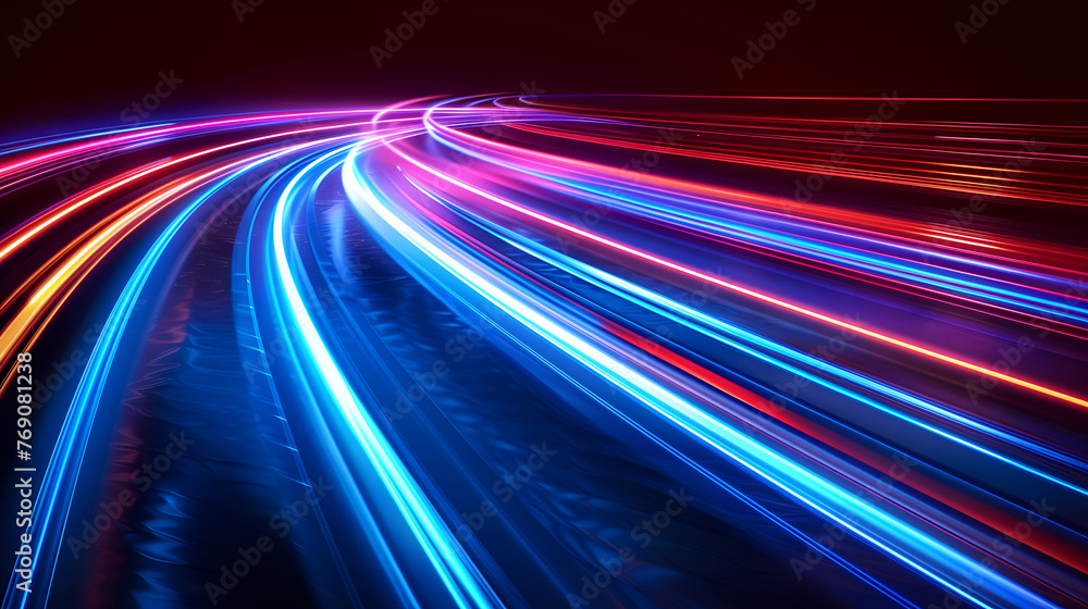 lights of moving cars at night. long exposure red, blue, green lights of moving cars at night. long exposure red, blue, green