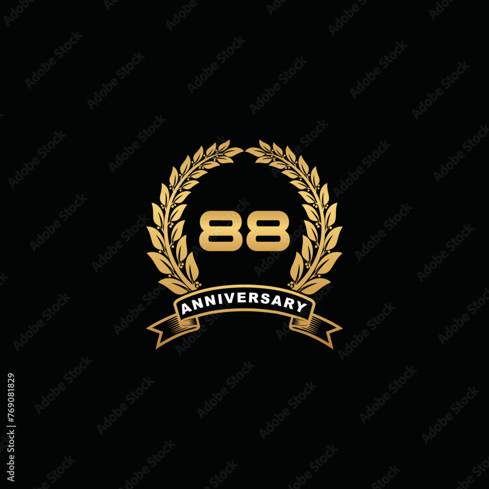 88th golden anniversary logo on black background 88th golden anniversary logo on black background