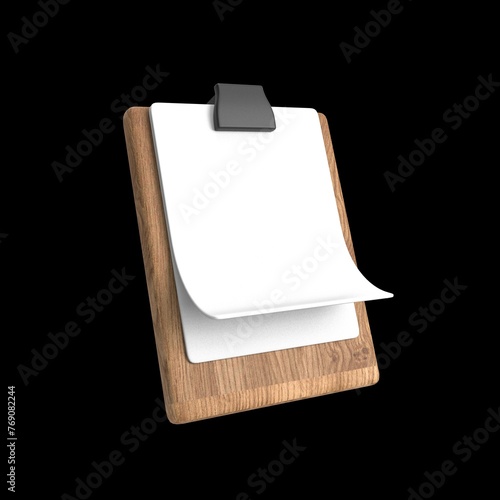 Clipboard 3d render illustration office stationary item