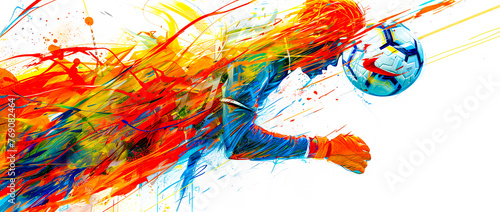 EM 2024 Soccer Football Fever Abstract Artistic Explosion with Ball Wallpaper Poster brainstorming Card Magazine