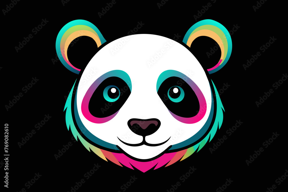 Fototapeta premium a hippy panda head print ready vector t-shirt design