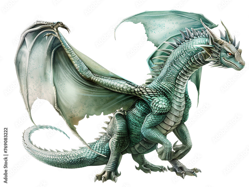 Phantasy dragon isolated on white or transparent background Phantasy dragon isolated on white or transparent background