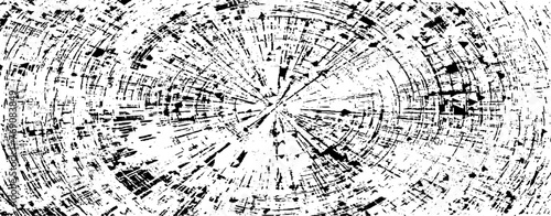 Circular starburst explosion texture. Distressed uneven grunge background. Abstract vector illustration. Overlay to create interesting effect and depth. Isolated on white background.