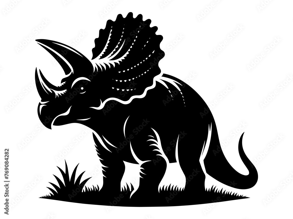 Triceratops Dinosaur silhouette. Vector illustration Triceratops Dinosaur silhouette. Vector illustration