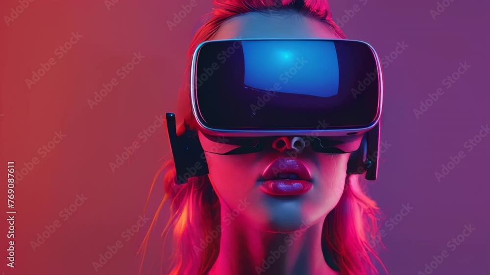 Woman Experiencing Virtual Reality Woman Experiencing Virtual Reality